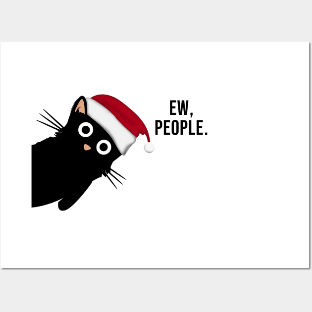 Funny black cat, ew people Wall Art by Rishirt